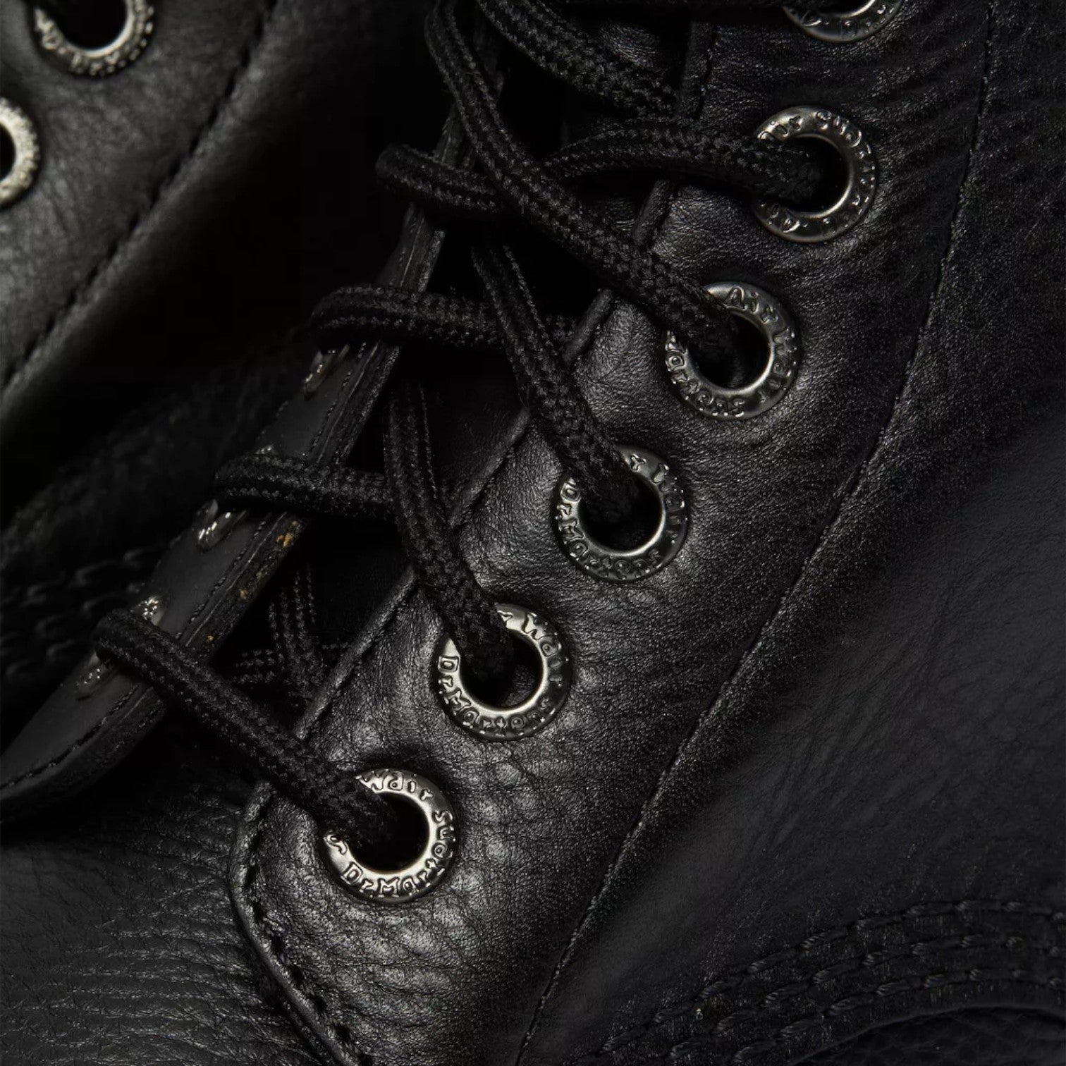 My Store Dr. Martens 1460 Bex Pisa black nappa leather boots with silver eyelets and black laces.
